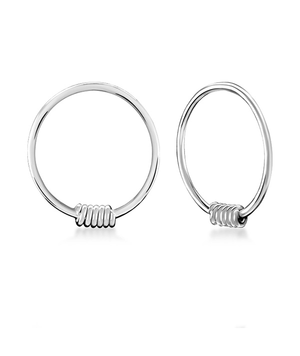 925 Sterling silver hoop.