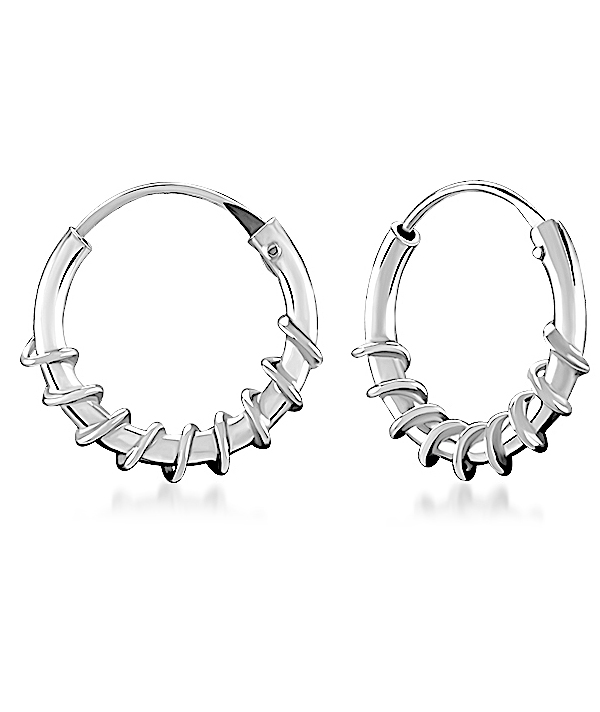 925 Sterling silver hoop.