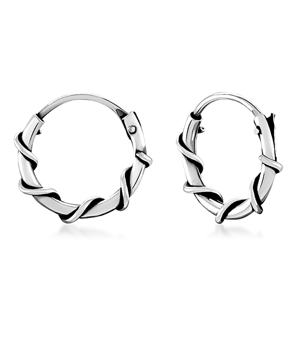 925 Sterling silver hoop.