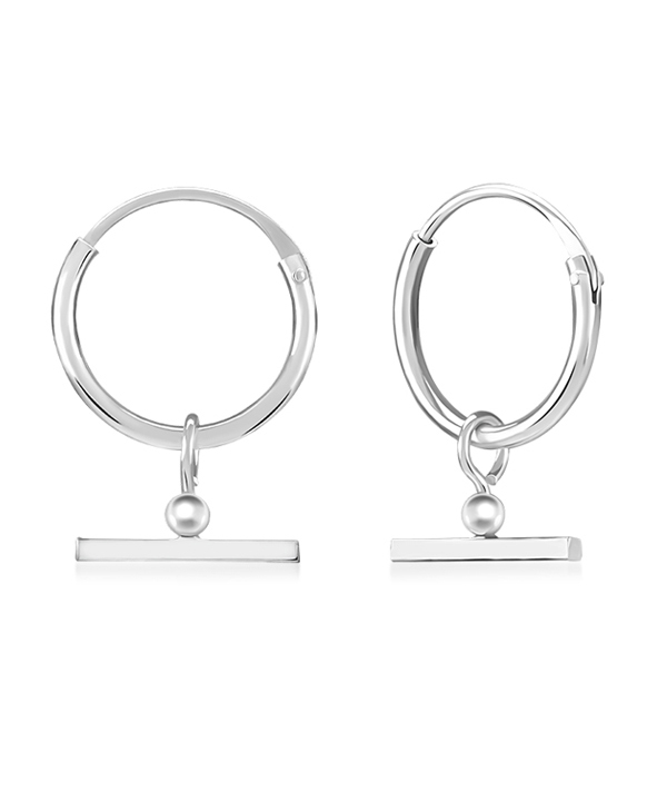 925 Sterling silver hoop.