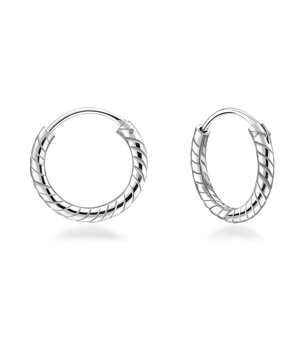 925 Sterling silver hoop.