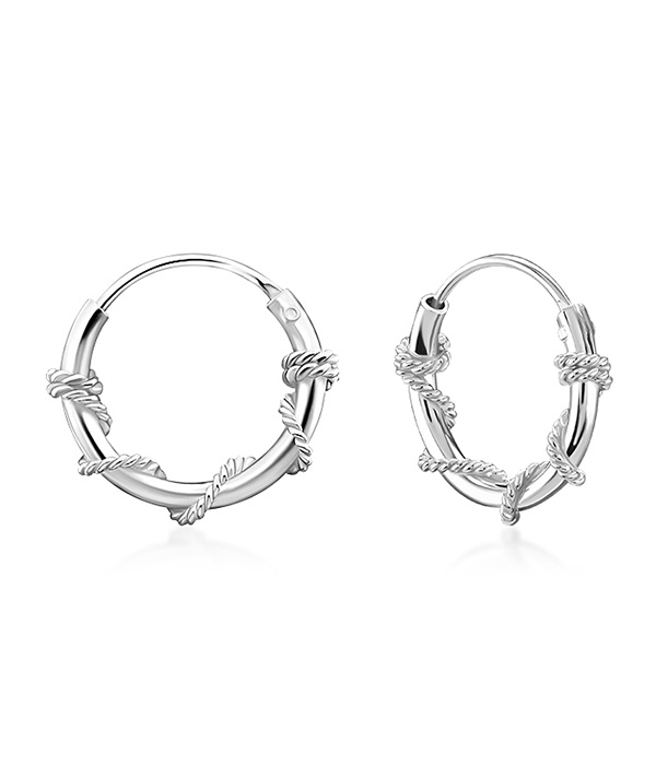 925 Sterling silver hoop.