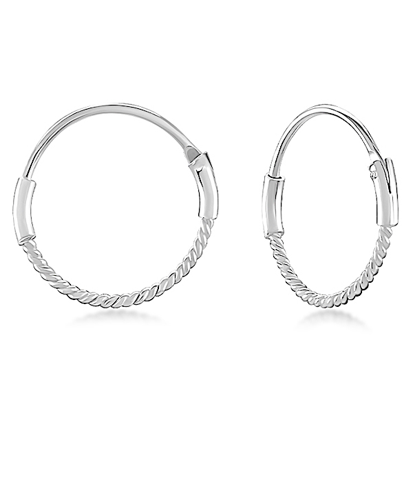 925 Sterling silver hoop.
