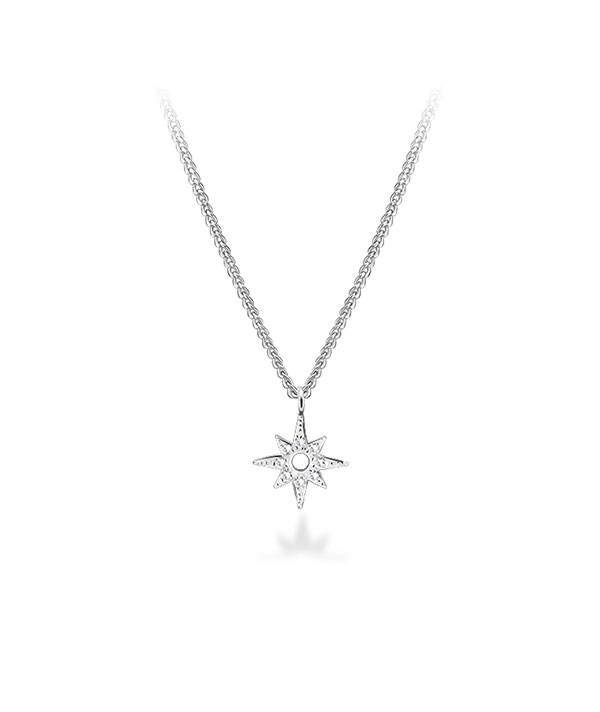 925 Sterling silver necklace with cubic zircon.