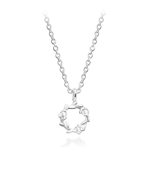 925 Sterling silver necklace with cubic zircon.