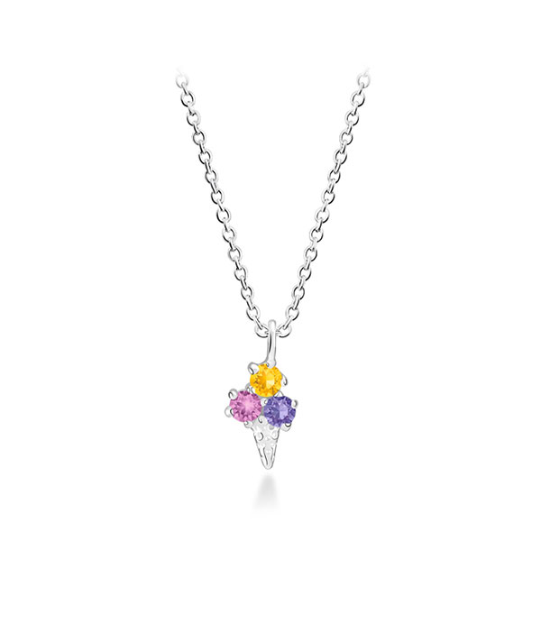 925 Sterling silver necklace with cubic zircon.