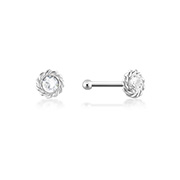 925 Sterling silver nose stud with crystal.