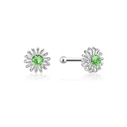 925 Sterling silver nose stud with crystal.