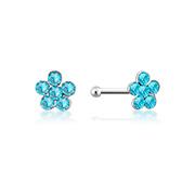 925 Sterling silver nose stud with crystal.