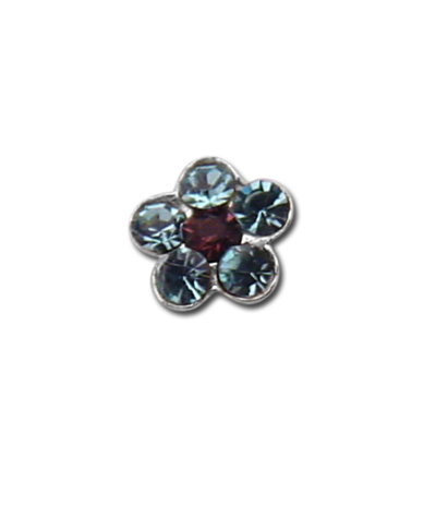 925 Sterling silver nose stud with crystal.