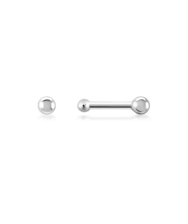 925 Sterling silver nose stud with crystal.