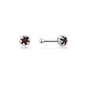 925 Sterling silver nose stud with crystal.