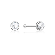 925 Sterling silver nose stud with crystal.