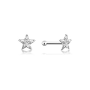 925 Sterling silver nose stud with plastic&sticker.