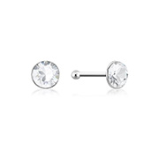 925 Sterling silver nose stud with crystal.