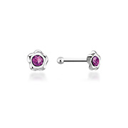 925 Sterling silver nose stud with crystal.
