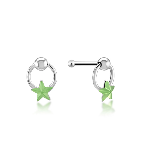 925 Sterling silver nose stud with plastic&sticker.