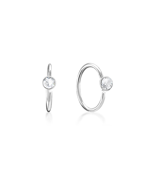 925 Sterling silver nose hoop.