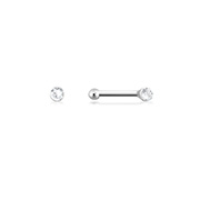 925 Sterling silver nose stud with crystal.
