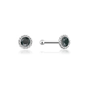 925 Sterling silver nose stud with crystal.