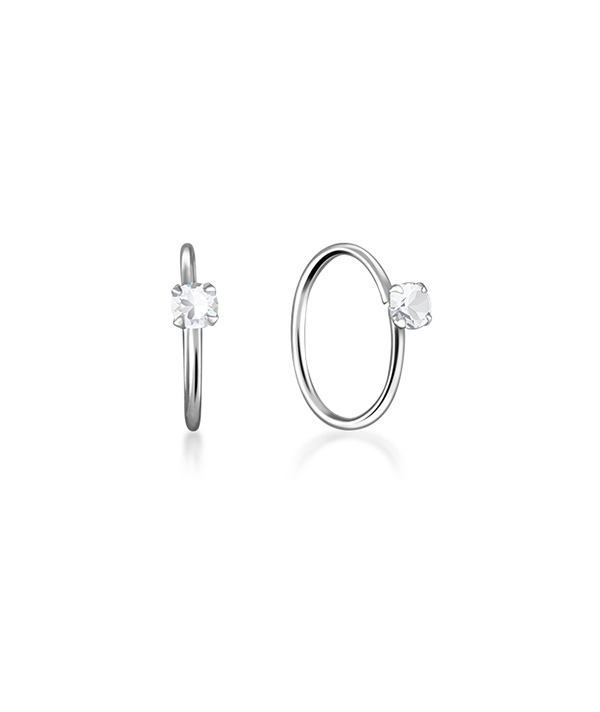 925 Sterling silver nose hoop.